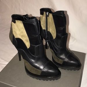 Alexander McQueen Mixed Media Ankle Boot, black